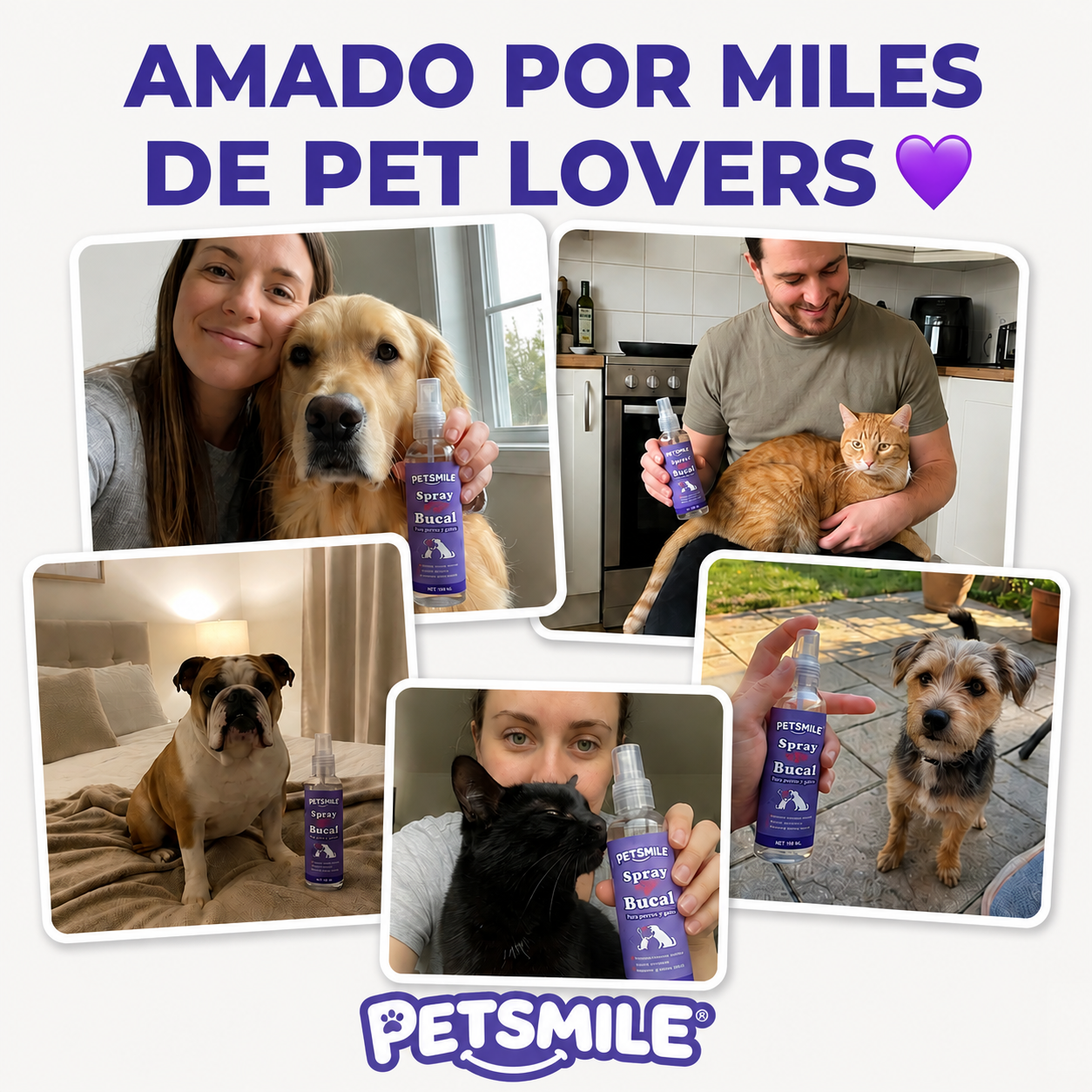 PETSMILE® SPRAY BUCAL – ELIMINA EL MAL ALIENTO DE TU MASCOTA SIN CEPILLADO