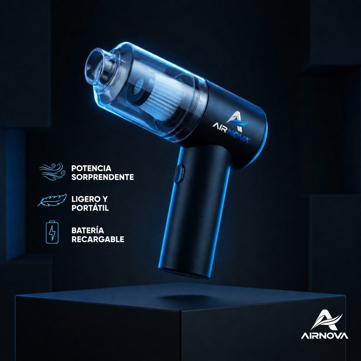 AirNova® Aspiradora Inalámbrica de Alta Succión - Aspira Líquidos y superficies difíciles.