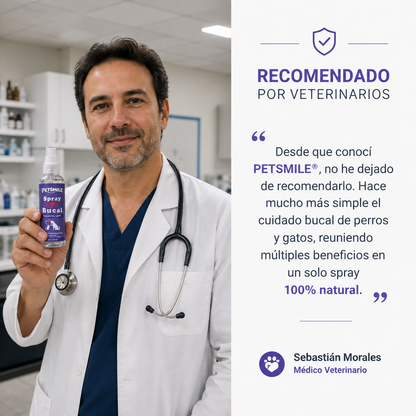 PETSMILE® SPRAY BUCAL – ELIMINA EL MAL ALIENTO DE TU MASCOTA SIN CEPILLADO