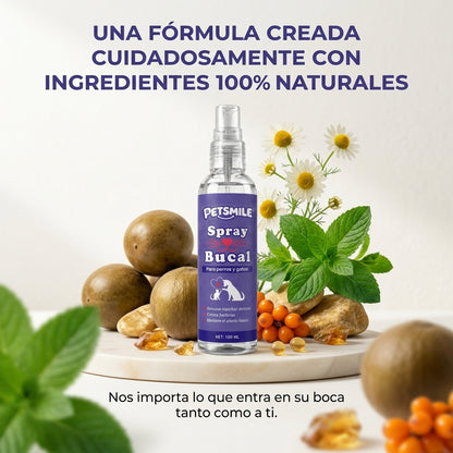 PETSMILE® SPRAY BUCAL – ELIMINA EL MAL ALIENTO DE TU MASCOTA SIN CEPILLADO