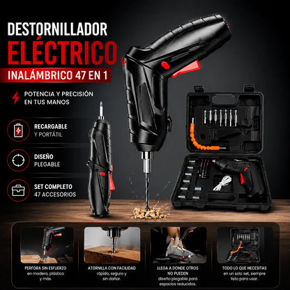 Taladro Destornillador Portátil Alemán + Kit 47 piezas GRATIS
