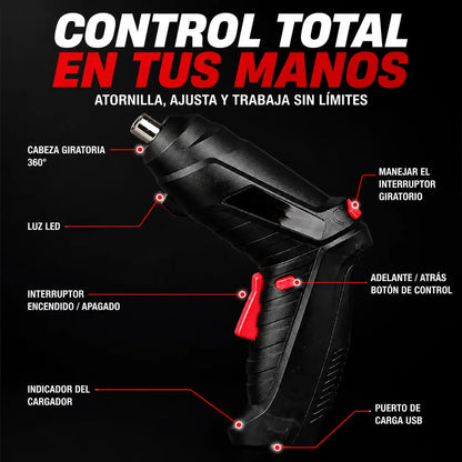 Taladro Destornillador Portátil Alemán + Kit 47 piezas GRATIS